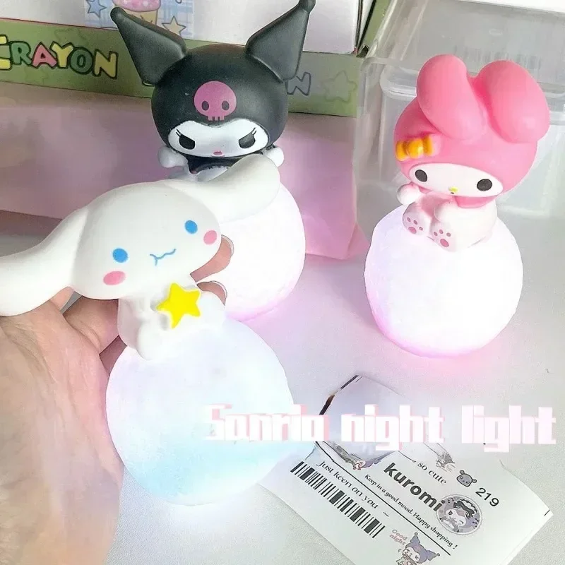 Sanrio Hello Kitty Night Light Luminous Children's Toy Bedside Lamp Anime Cartoon Kuromi Cinnamoroll Cute Children's Gift Gift