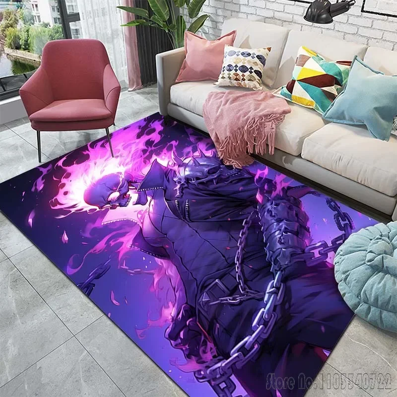 Ghost Rider Movie Pattern Rug Carpet for Living Room Bathroom Mat Creative Doormat Carpet for Bedroom Home Decor Dark