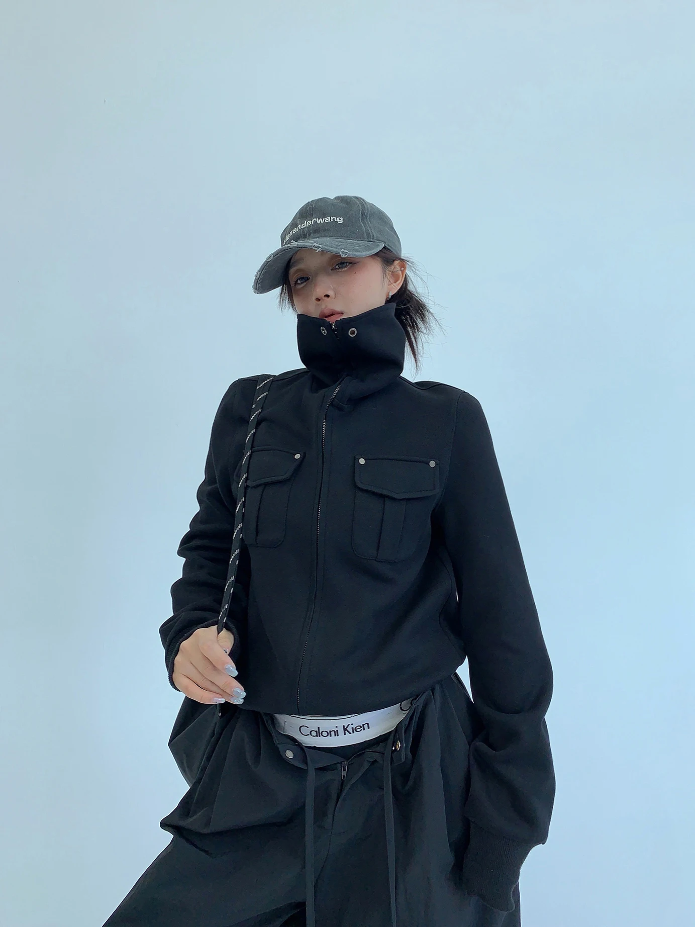 

Oisis Retro Sle Women's ort Jaet Stand Collar Slim Fit oulder Right Small Version Casual Sports Coat for Autumn