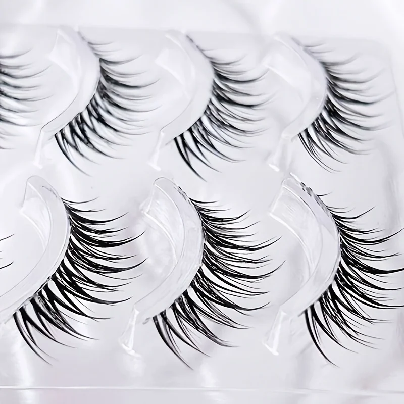 5 Pairs Natural Whole False Eyelashes Anime Style Japanese & Korean Look Durable High Quality Fake Eyelashes for Volume Makeup