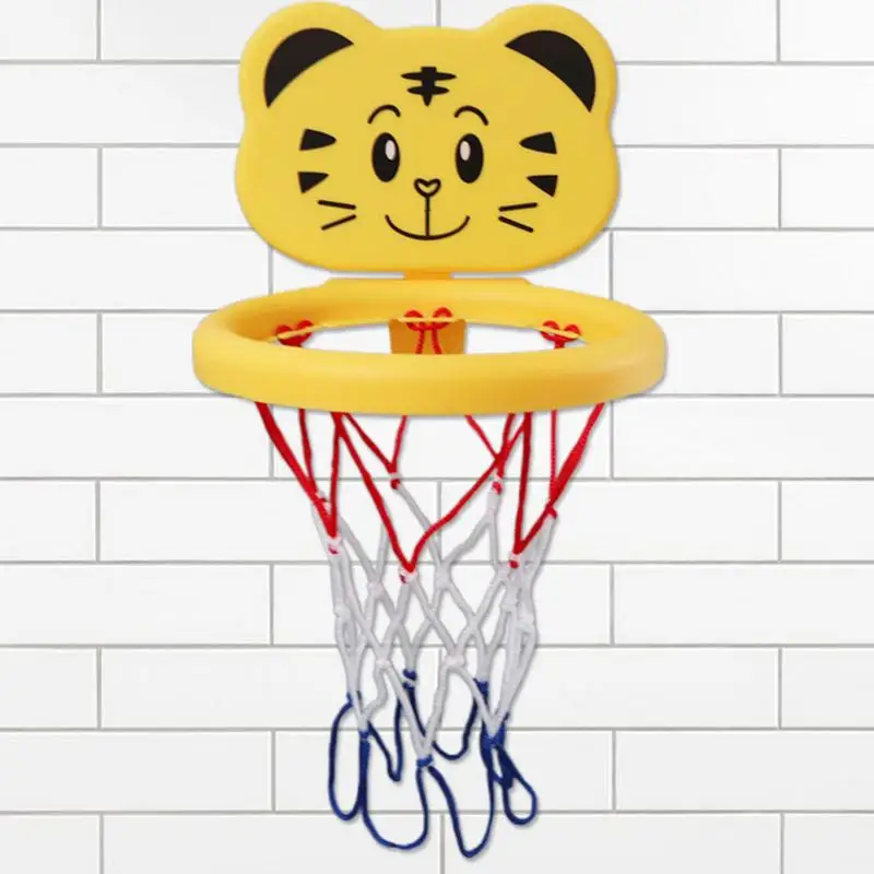 Basketball Bath Toy Cartoon Suction Basketball Hoop Portable Interactive Bathroom Game Water Play Set For Boys Girls Preschool