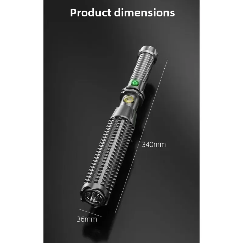 Wolf Tooth Stick Flashlight Strong Light Charging Outdoor Super Bright Multi Functional Telescopic Self Defense Window Patrol