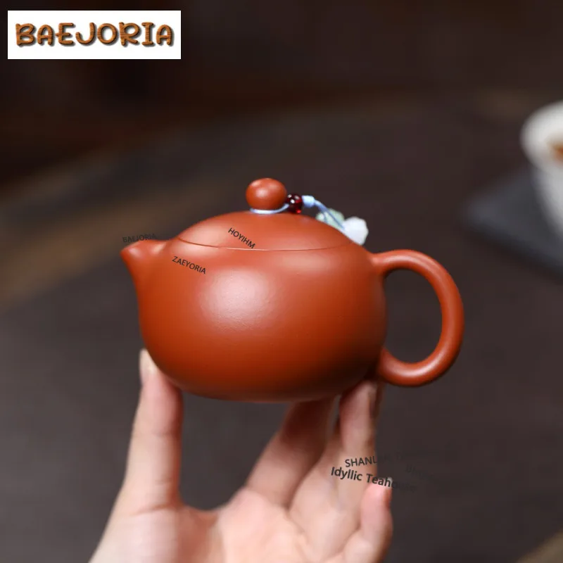 180ml Authentic Yixing Purple Clay Teapots Handmade Xishi Pot Raw Ore Zhu Mud Kettle Zisha Tea Set Accessories Collection Craft