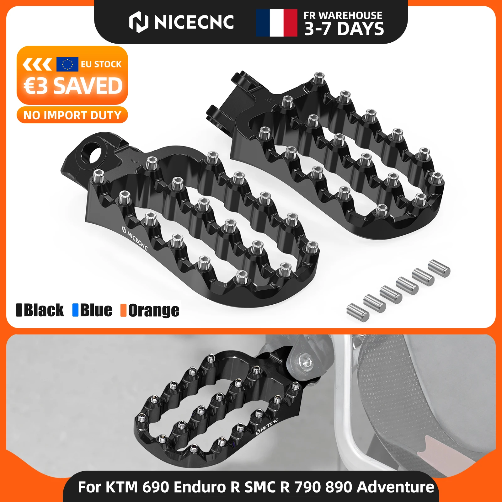 2019-2026 Für KTM 790 890 Adventure/R Fußrasten 950 990 1050 1090 Adventure 1290 Super Adventure/R/S/T 690 Supermoto/R 950 990 Supermoto 990 LC8 Adventure 990 SMT SMR Husqvarna 701 Enduro/Supermoto