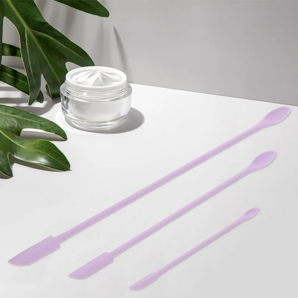 

3Pcs Small Silicone Bottle Scraper Spatula Mini Makeup Jar Tool for Lotion Cream Serum Application Makeup Spatula Small