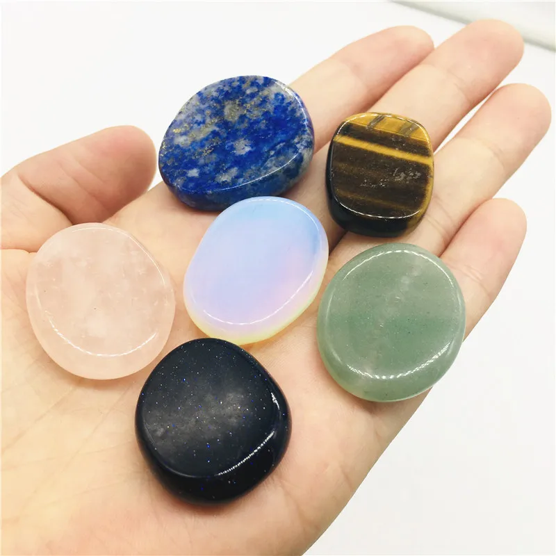 7 Pcs/set Natural Crystal Agate Semi-precious Stone Chakra Aura Stone Crystal Stone Text Healing Seven Chakra Ornaments