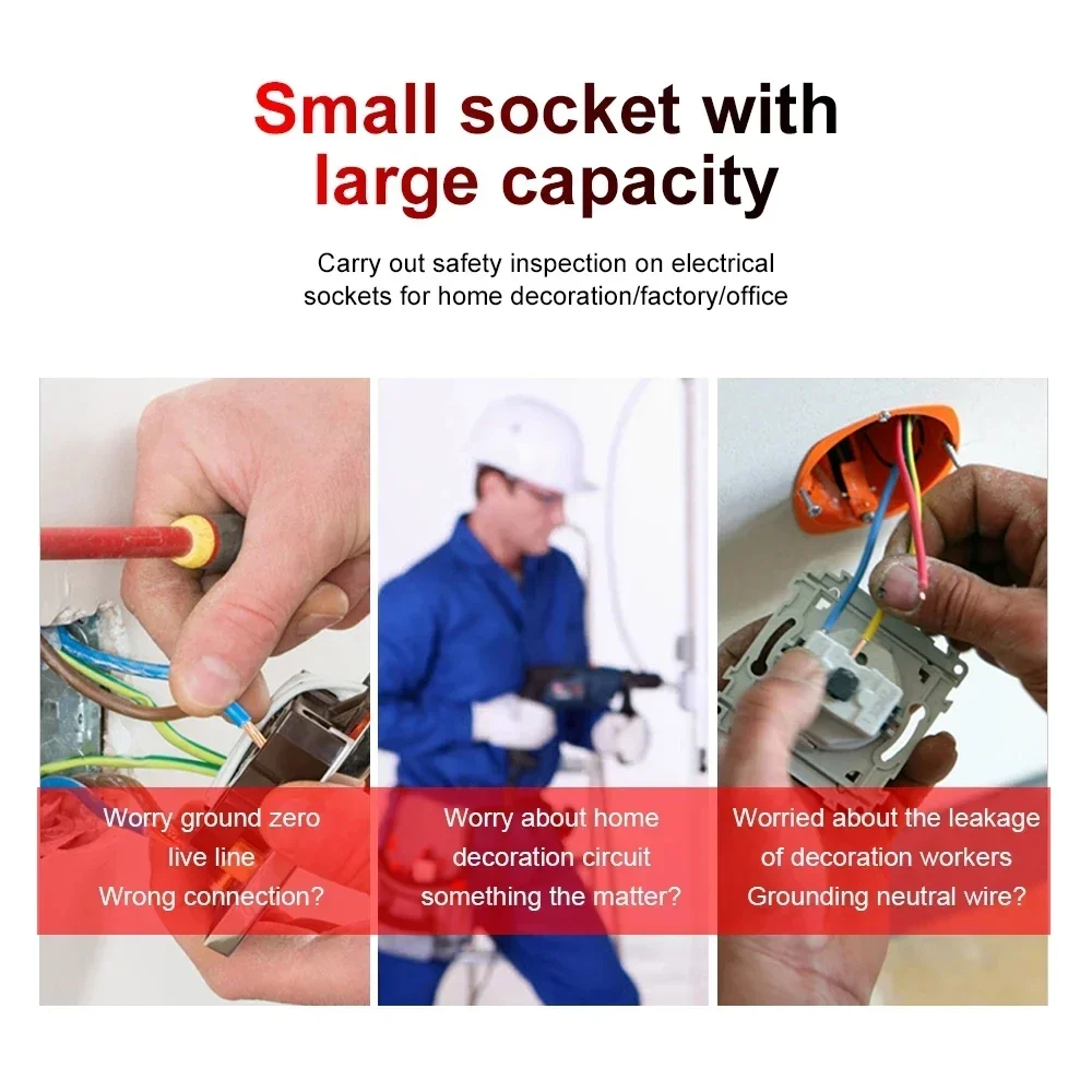 جديد المقبس تستر الأرض صفر خط التوصيل برو الجهد 30mA RCD تسرب اختبار الولايات المتحدة المملكة المتحدة الاتحاد الأوروبي التوصيل الذكية كاشف قطبية المرحلة تحقق أداة