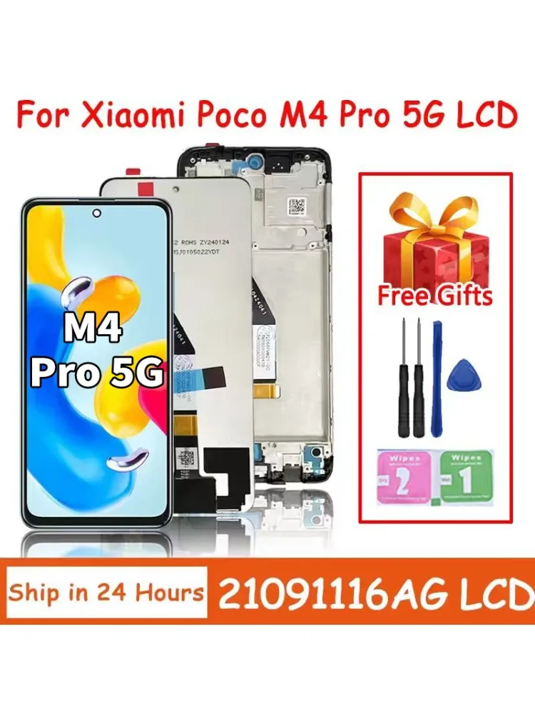 Wysokiej jakości wyświetlacz LCD 6.6'' z panelem dotykowym i digitizerem do Xiaomi Poco M4 Pro 5G / Pocophone M4Pro 5G LCD 21091116AG — zdjęcie produktu 7