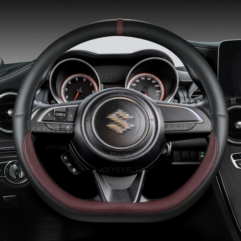 Кожаный чехол на руль D-образной формы для Suzuki Swift 2017-2022 — изображение продукта