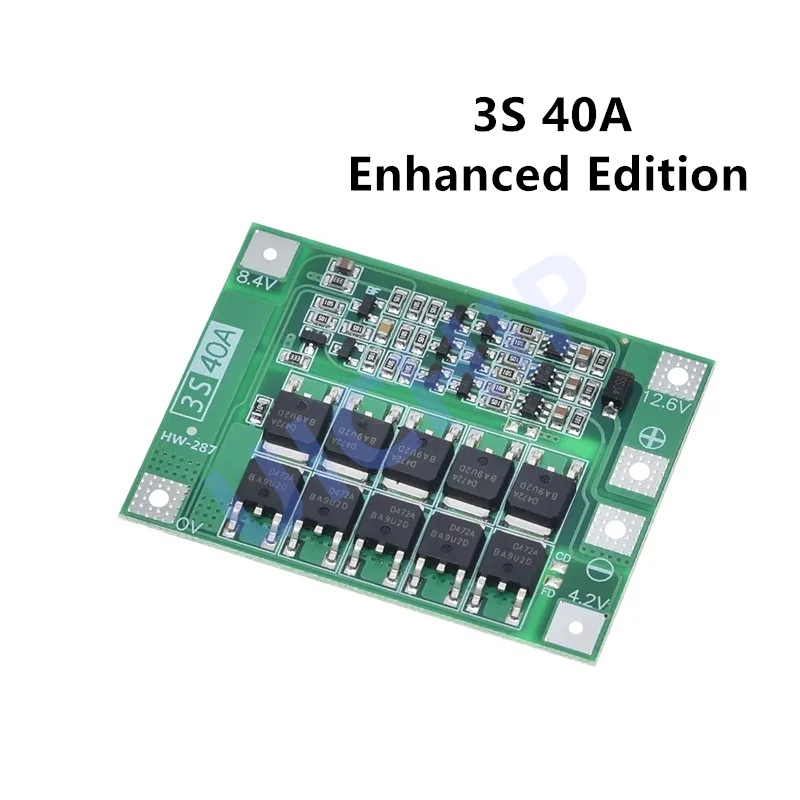 3S/4S 40A 60A Li-ion Battery Charger Protection Board 18650 BMS For Drill Motor 11.1V 12.6V/14.8V 16.8V Enhance/Balance