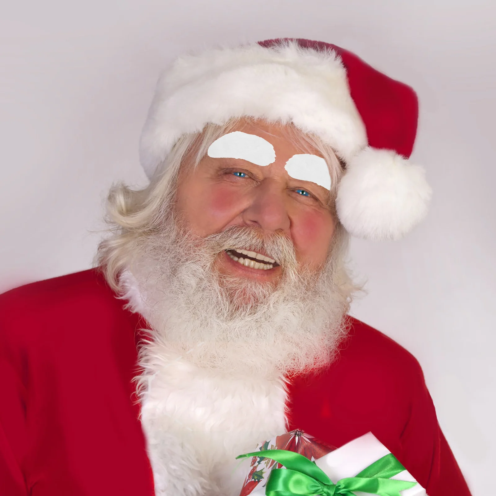 8-paar nep oude man wenkbrauwen Santa Stage Performance Kerstmis Cosplay witte baard en snor