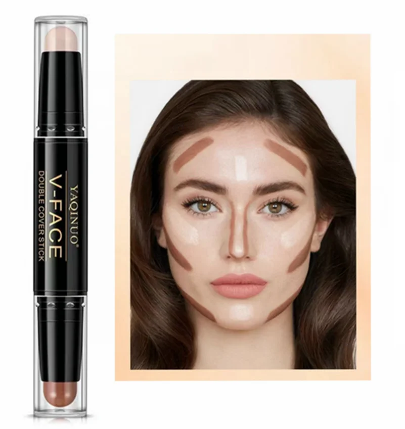 

Double head Light Shadow Repairing Stick female dual purpose high gloss concealer nose shadow stick brightens the face Women's