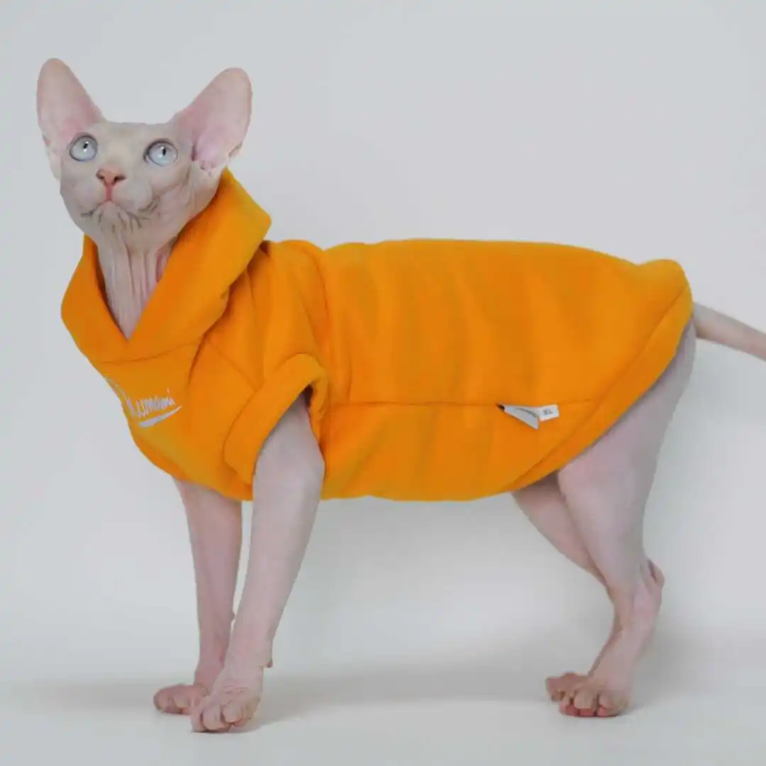 Hairless Cat Clothes Warm and Soft Cat Hoodies for Sphynx, Devon, Cornish and Abyssinian Cats