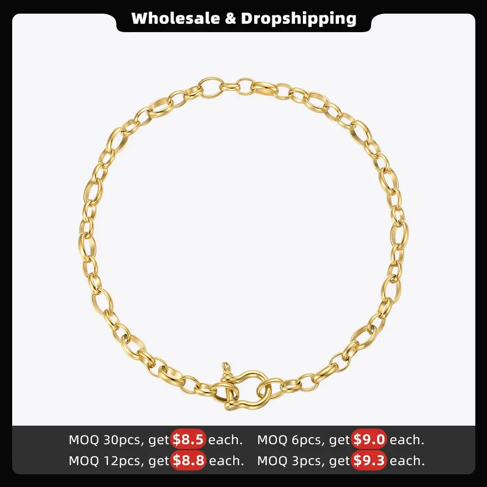 Punk Lock Necklace For Women Stainless Steel Hook Choker Necklaces Gold Color Fashion Jewelry Collier Femme P213233