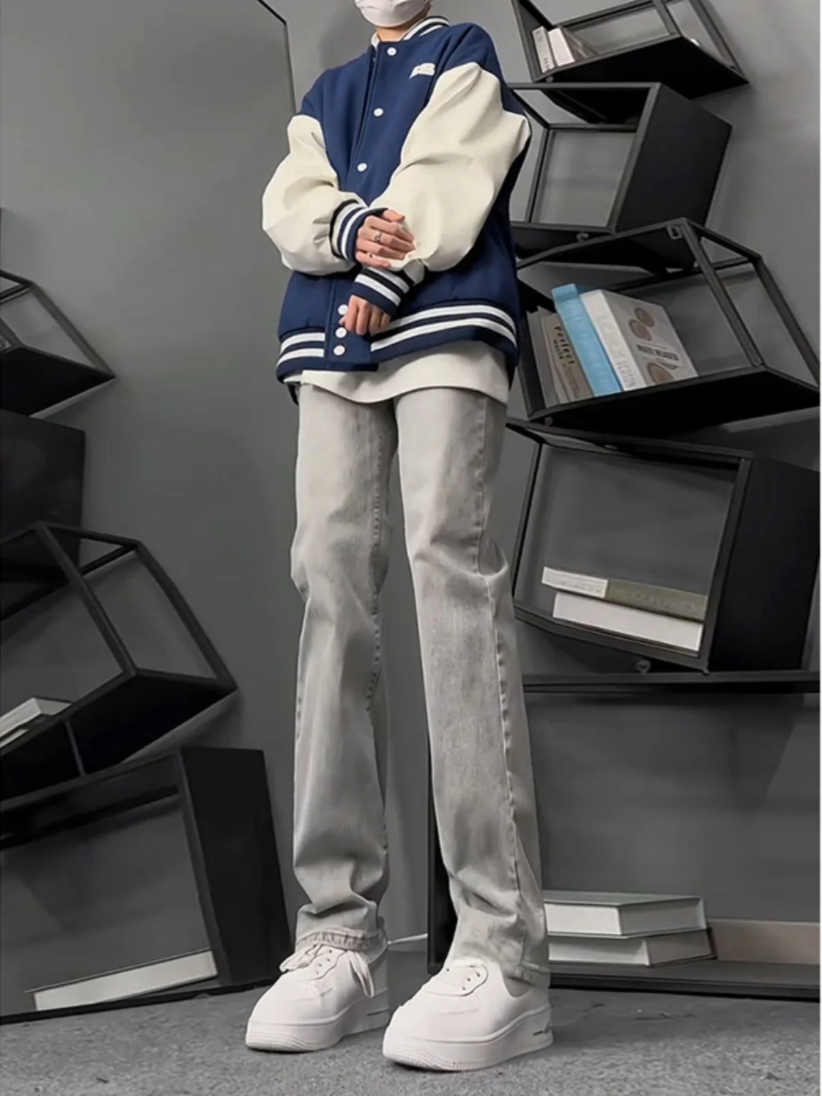 

Retro Waed Slim Fit Soft Denim Jeans Men's High Waist Straight Leg Pants American High Street Sle Youth Trend Wear Resistant