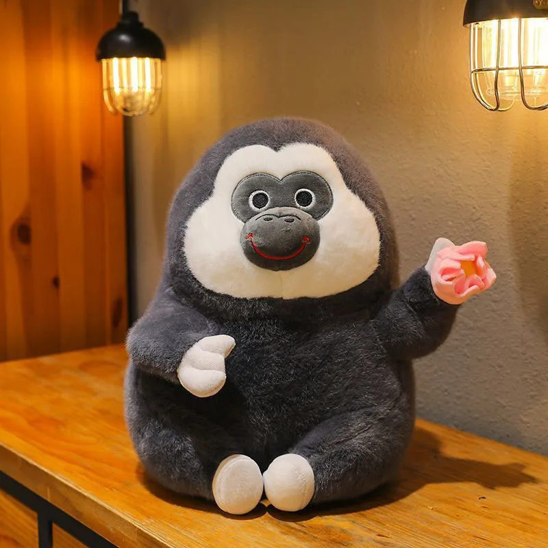 

Cute Gorilla Plush Toy with Pink Flower Soft Stuffed Animal Doll for Kids and Collectors Perfect Gift for Birthdays Kawaii