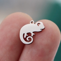 3pcs Chameleon Charms for Jewelry Making Accessories Lizard Animal Stainless Steel Pendant Fit Earrings Bracelets Craft Supplies