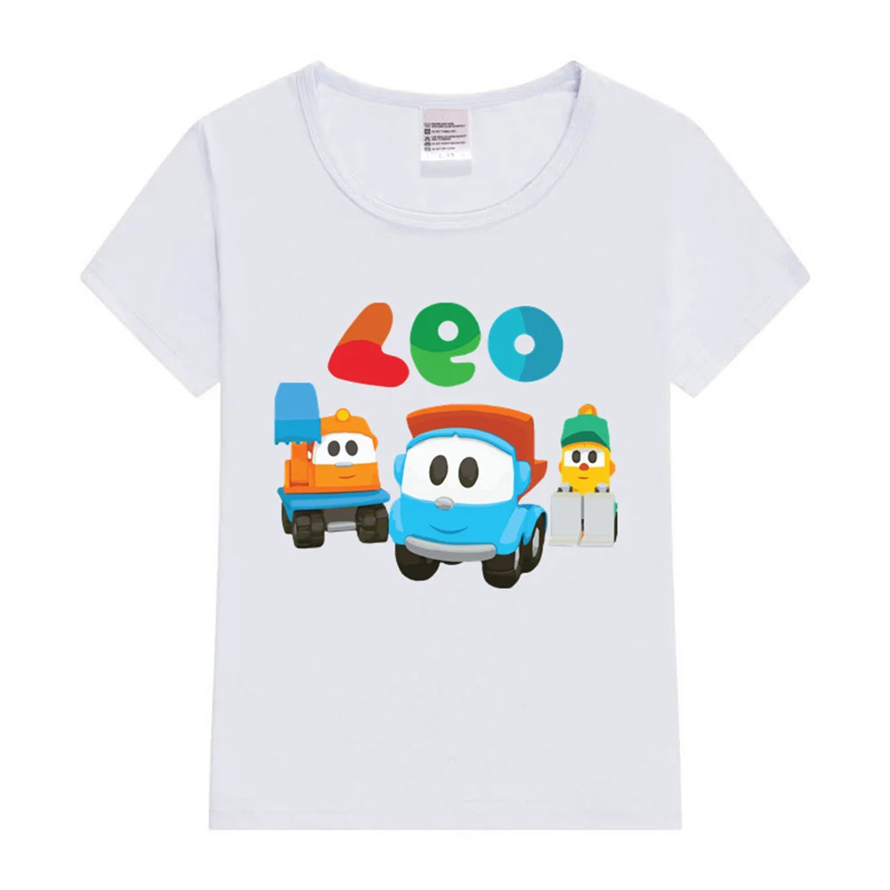 leo the truck lifty and scoop Kids T-Shirt Short Sleeve Kids Clothing T-Shirts Summer Tops Cartoon Tees Boys Girls Clothes