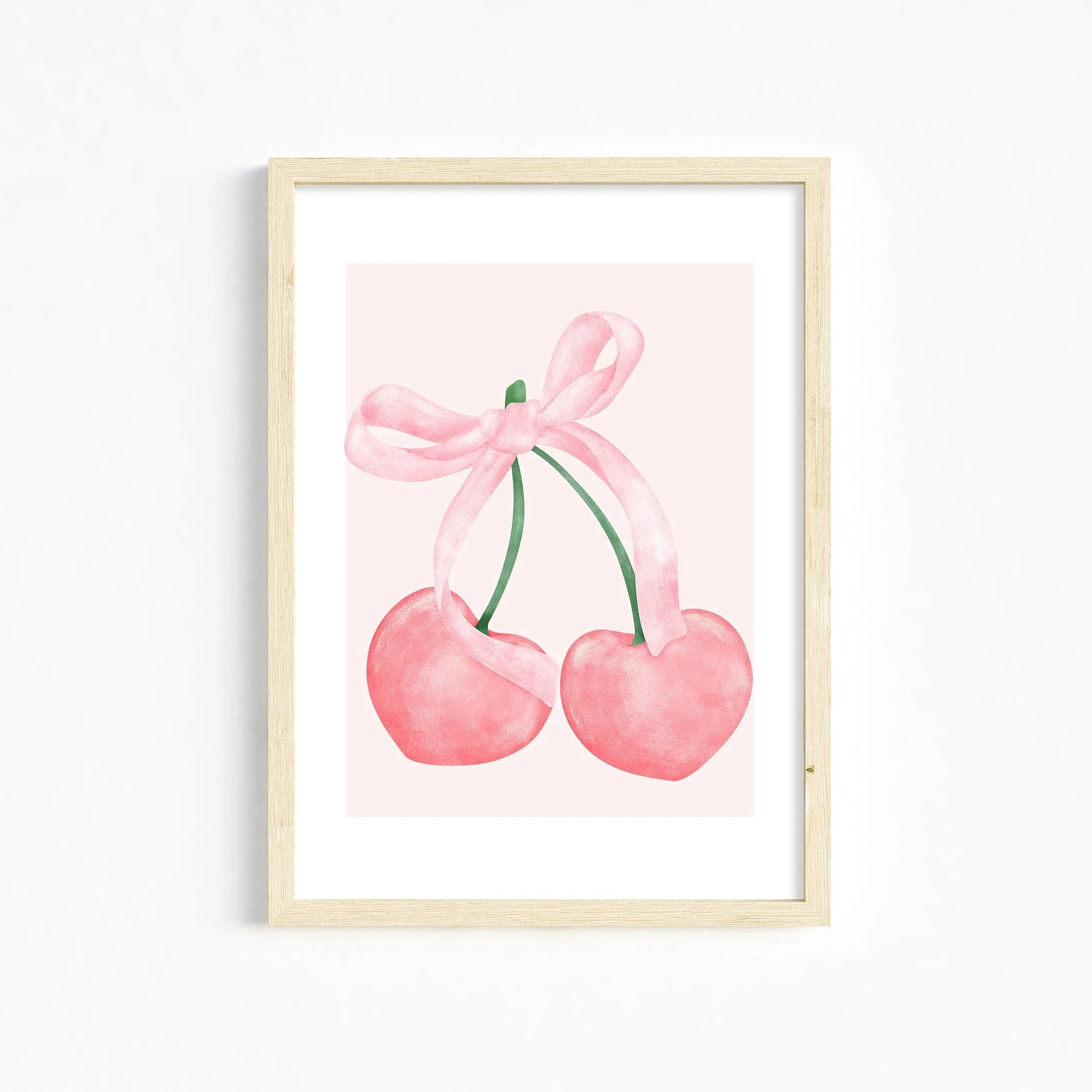 Pink Cherry Balloon Puppy Butterfly Canvas Painting Wall Art Playing Cards Print for Girl's Room University Apartment Home Decor