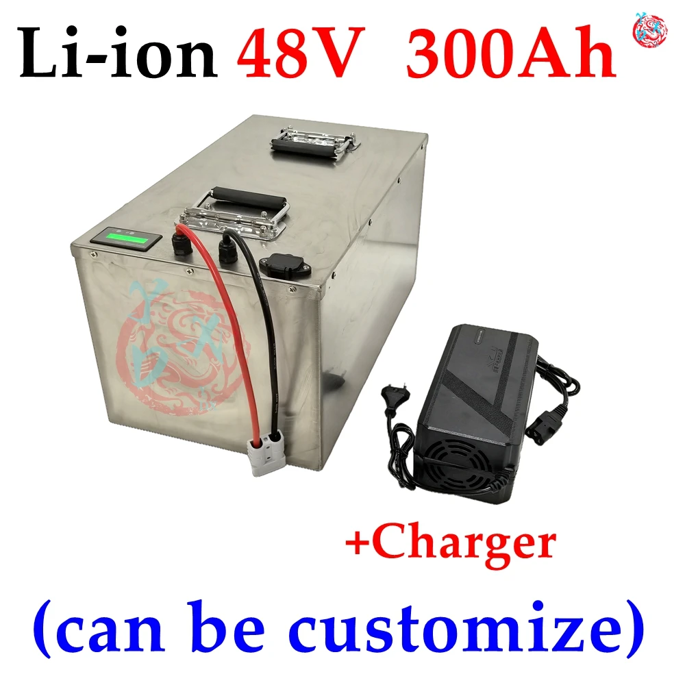 lithium ion 48V 300AH li ion battery for 7000w scooter bike Solar energy storage golf carts inverter vehicle + 10A charger