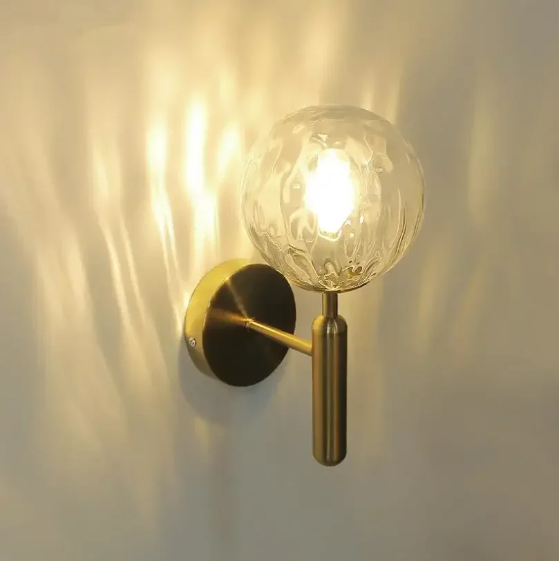 

Led Wall Decorative Lights Fixtures Nordic Glass Ball Wand lamp Up Down Bathroom Mirror light Gold Black Modern Round Wall Lamp