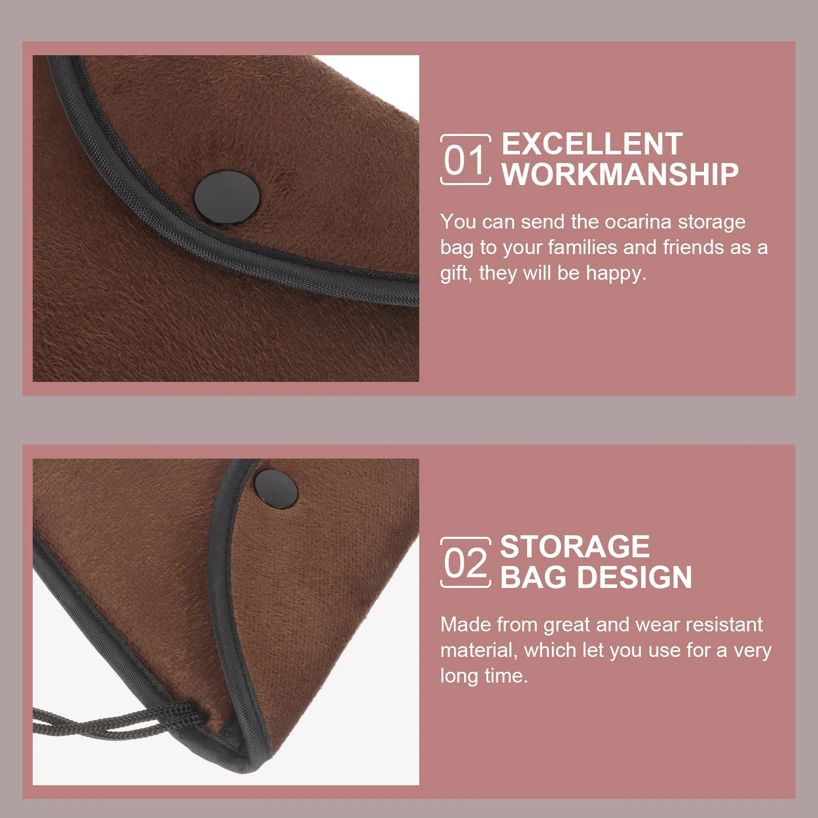 

3pcs Thickened Wear-Resistant Storage Bags 12-Hole Ocarina Holder Portable Protector Bag Travel Supply Non-Slip Anti-Lost