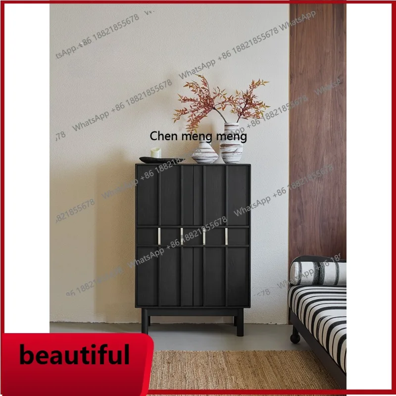 

X Solid wood dining side cabinet, living room against the wall integrated locker, sofa side storage cabinet