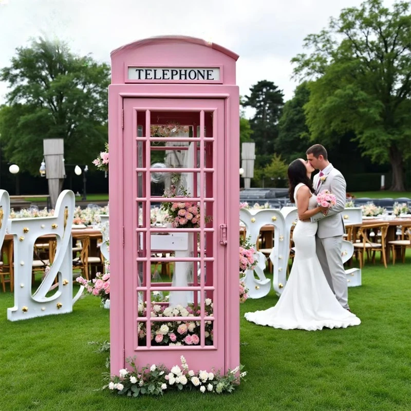 

Custom iron pink wedding dress Internet phone photo booth background rack party decoration