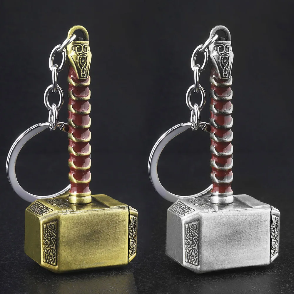 Thor's Hammer Metal Keychain Bottle Opener Movie Keychain Role Playing Prop Keychain Fan Bag Decoration Car Pendant Gift image 3