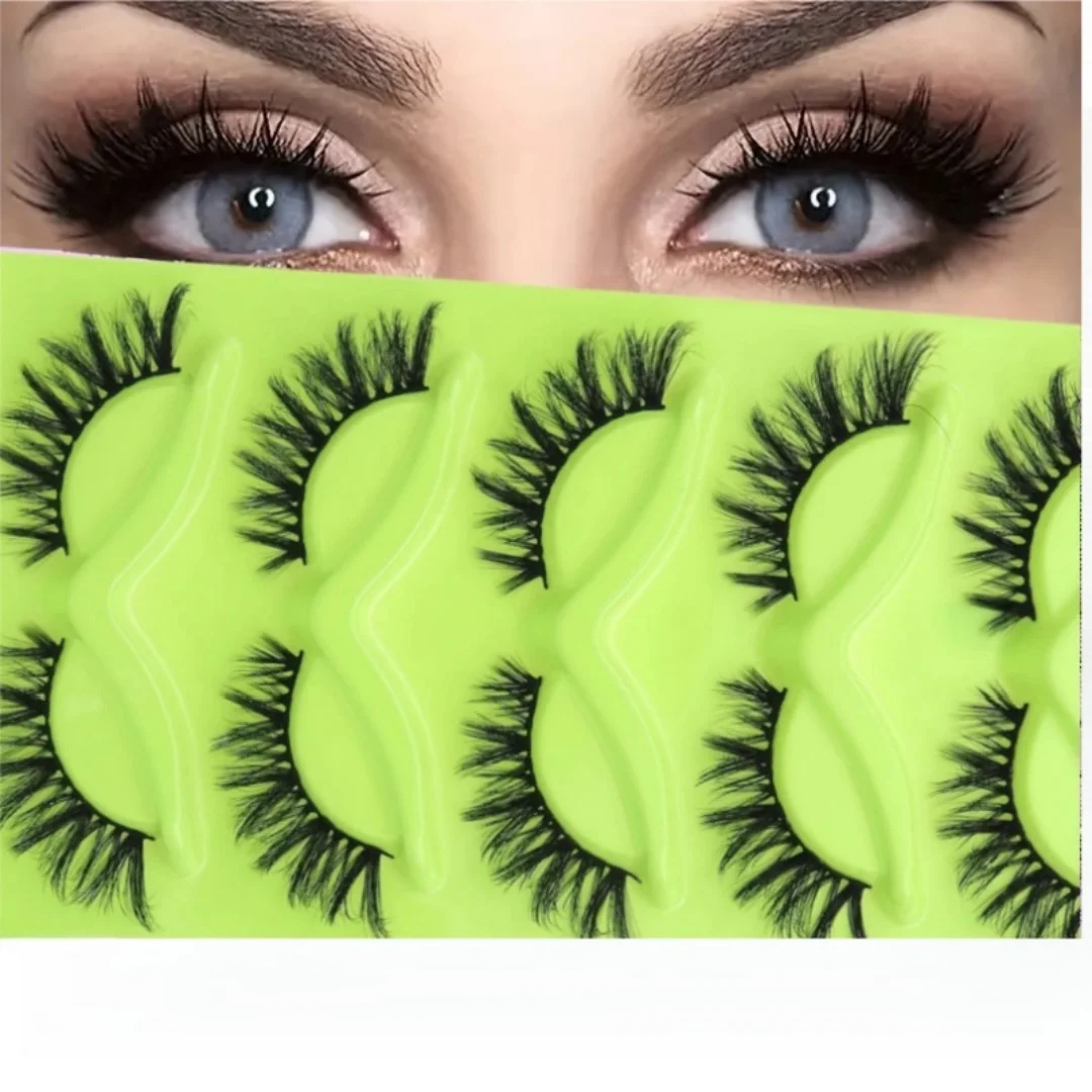 5 pares de pestañas postizas de ojo de gato, cola rizada gruesa, alargamiento de pestañas de zorro 3D, maquillaje de ojos de hada rizada de moda, mejora tu apariencia