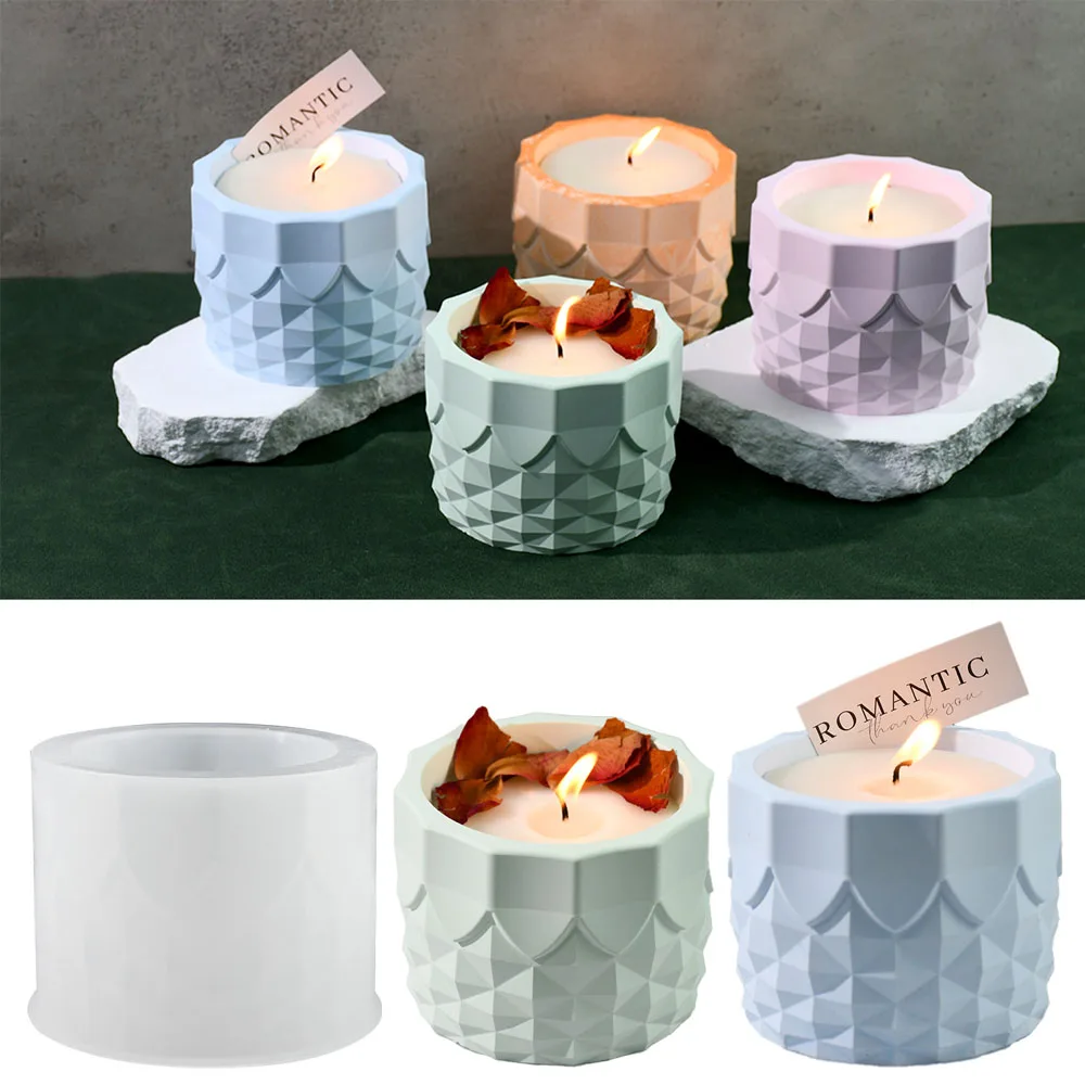 DIY Irregular Plaster Candle Cup Silicone Mold Flowerpot Storage Jar Cement Plaster Pottery Mould Concrete Making Crafts Supplie