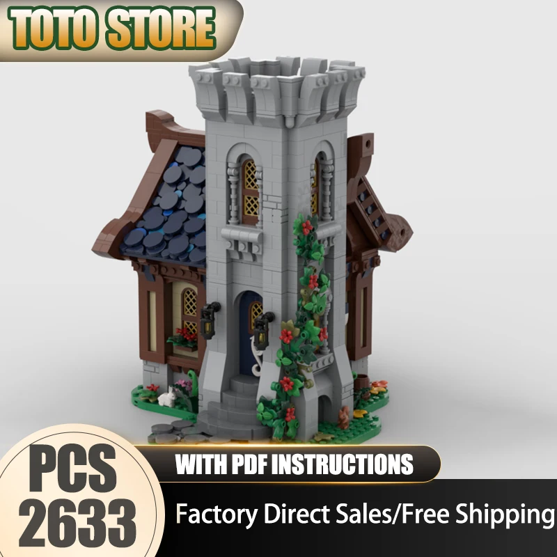 

Medieval Castle Model Moc Building Bricks Medieval House & Tower Model Technology Modular Block Toy DIY Assembly Christmas Gift
