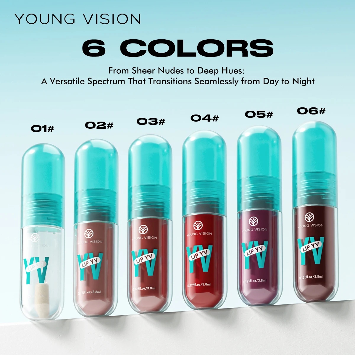 YOUNG VISION 6-Shade Avocado Long-Lasting Moisturizing Lip Stain มีน้ําหนักเบา ไม่เหนียวเหนอะหนะ ถ้วยไม่ติด ลิปคราบ