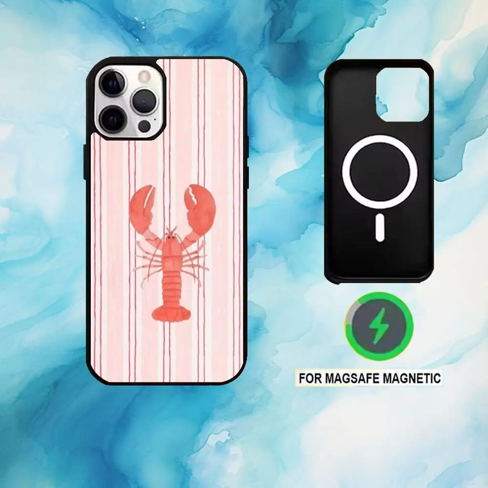 حافظة هاتف على شكل جراد البحر على شكل حيوان لهاتف iPhone17,16,15,14,13,12,11 Plus، Pro Max شحن لاسلكي Magsafe مغناطيسي #6