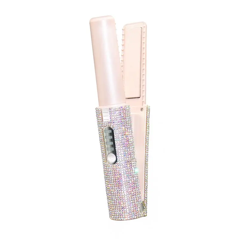 3X 2-In-1 Electric USB Hair Straightening Brush Straightener Flat Iron Multifunctional Comb Straightening Styler-Y48A