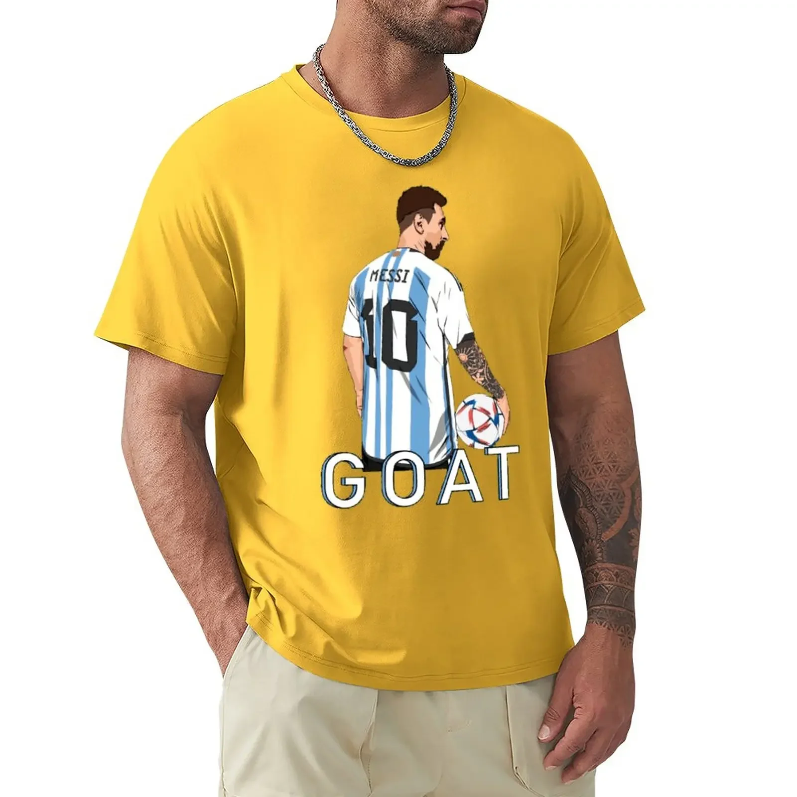 High Quality Casual Graphic Movement Tra CELEBRATION Lionel And Andrés And Messi And Argentina No.10 GOAT Caricature 50  Top Tee