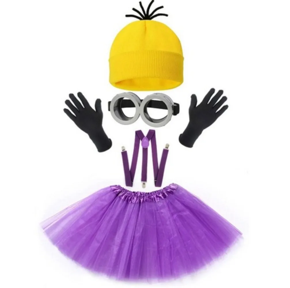 adult Matching Costume Set Knitted Hat Gloves Eyewear Mesh Skirt Shoulder Strap Outfit For Stage Party Dress Halloween Cosplay view 4