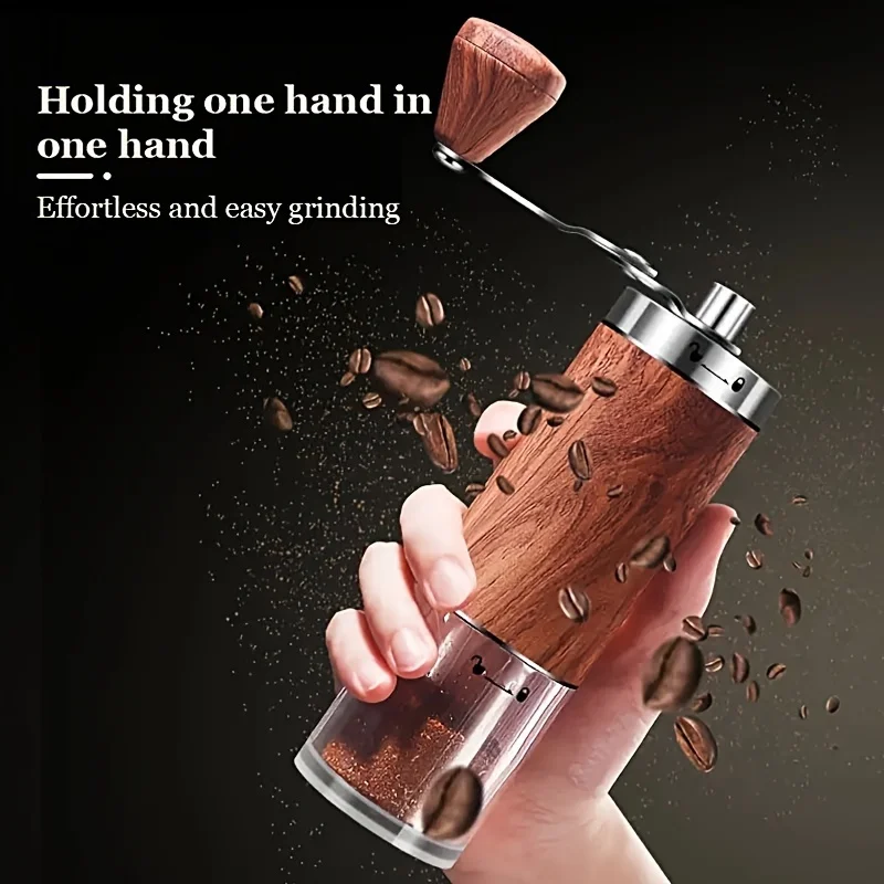 

Korean Style 304 Stainless Steel Manual Coffee Grinder Portable Wood Grain Coffee Mill