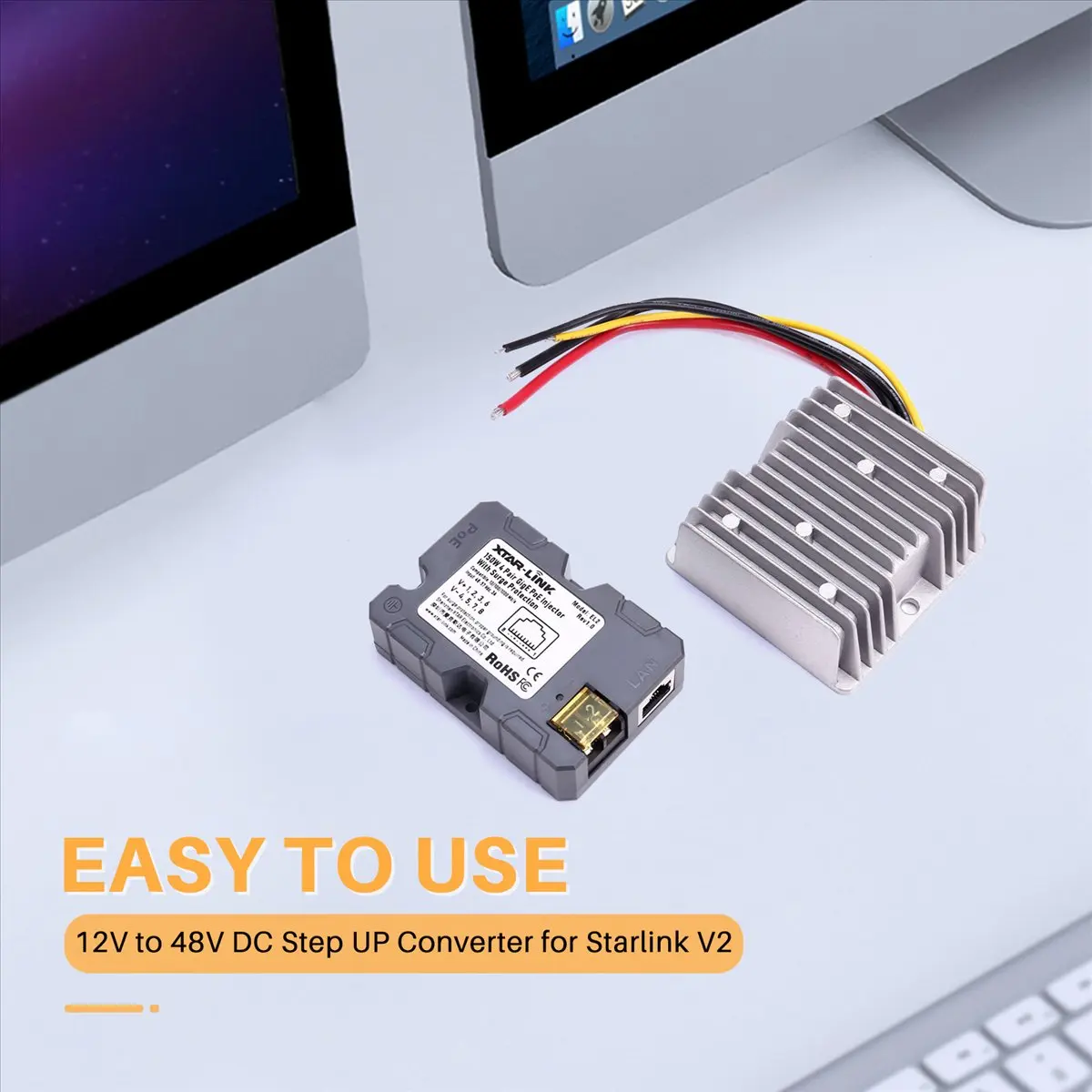 

Антенный адаптер (ABGQ) для Starlink V2 150W EL2, блок питания POE, аксессуары Starnet Space X, усилитель EL4-12V-48V-3A