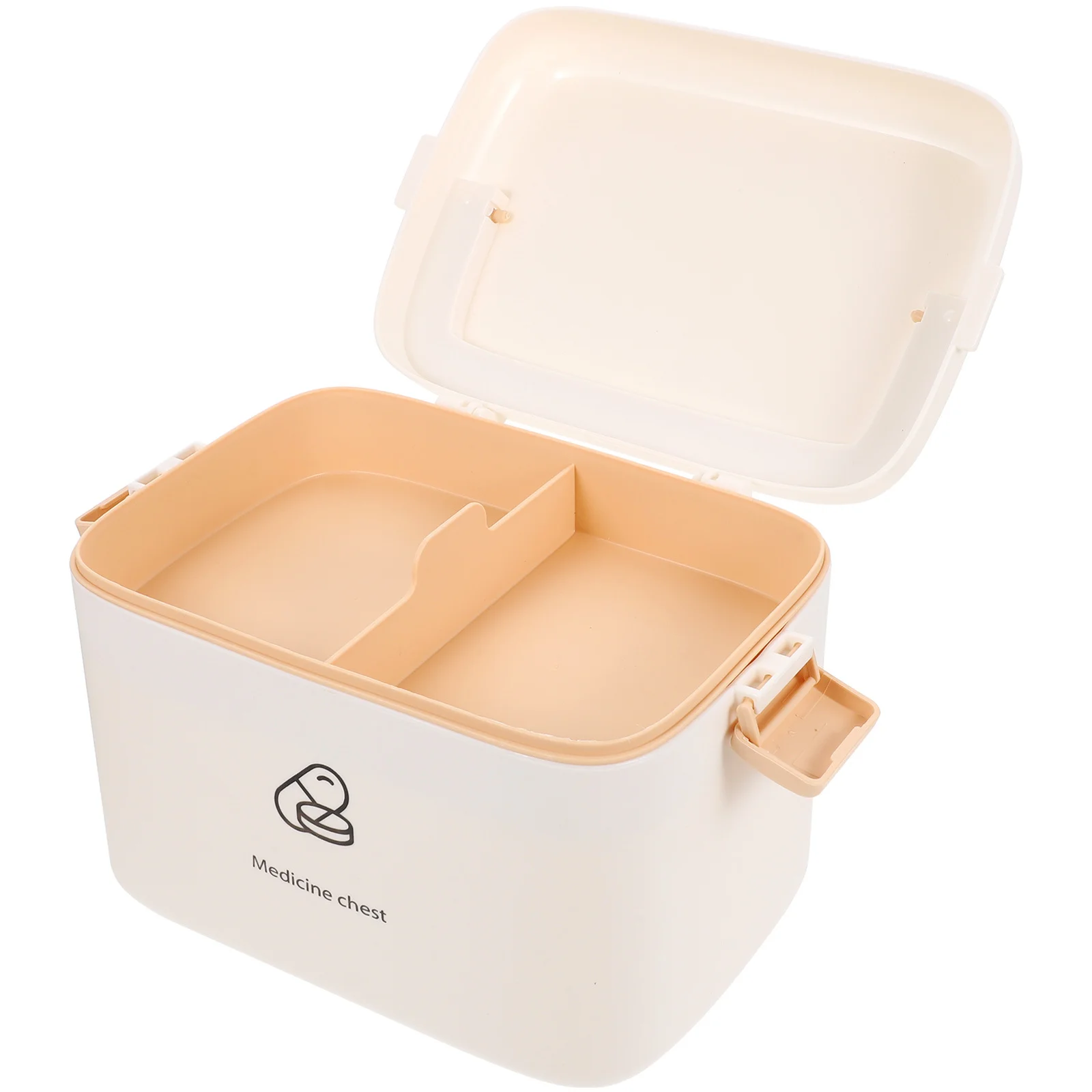 กล่องปฐมพยาบาลสองชั้นขนาดใหญ่สำหรับใช้ในบ้าน กล่องเก็บยาแบบปิดผนึกกันความชื้น พกพาสะดวก สำหรับใช้ในบ้าน