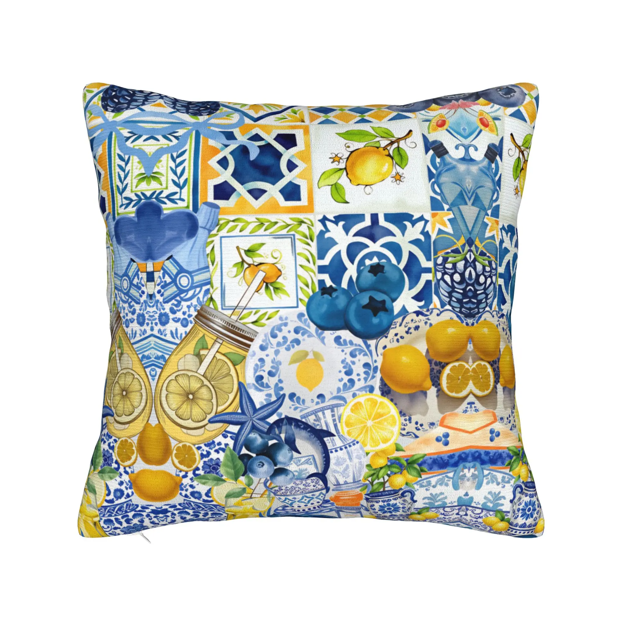 Fruit Lemon  Pillow Case  Retro Trendy Pillow Cover Print Pillowcases For Sofa Bedroom Home Decor