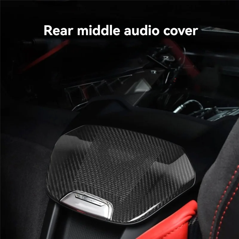 

Unique Real Carbon Fiber Car Rear Center Console Speaker Audio Grille Cover Trim For Corvette C8 2020+