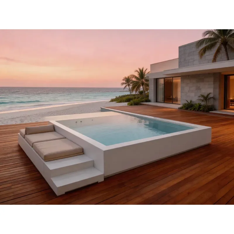 OEM High-End Modular Fiberglass Swimming Pool Pre-Engineered Fast Assembly FRP Pool - Resort Hotel Commercial