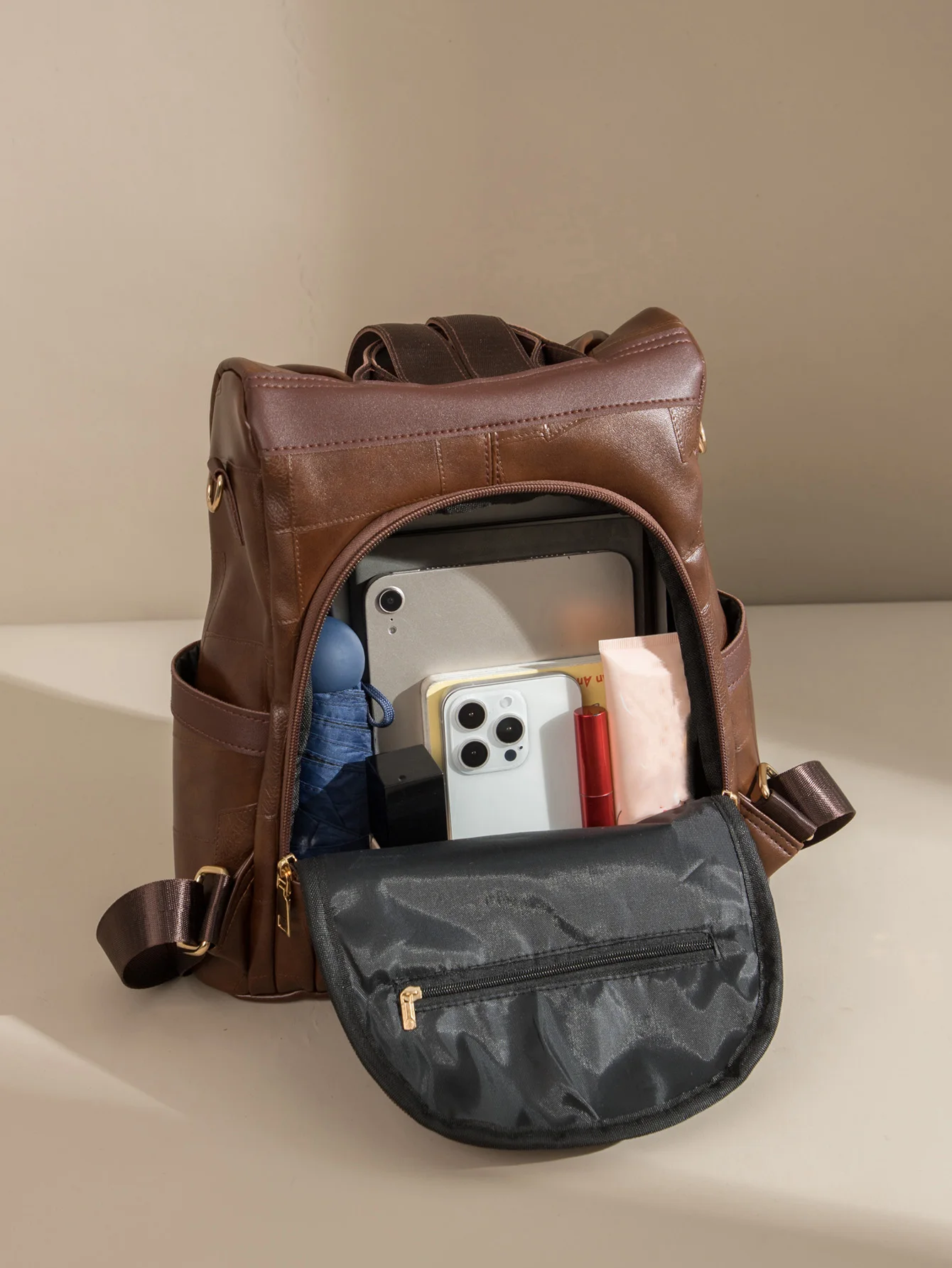 حقيبة ظهر كلاسيكية عصرية جديدة للعمل والمدرسة والتسوق والسفر وحقيبة كتف نسائية متعددة الاستخدامات بسعة كبيرة #6