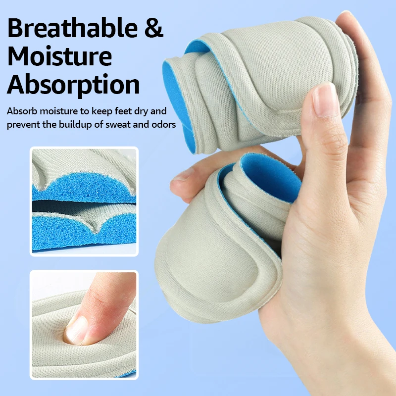 5 Pairs Memory Foam Insoles for Shoes Women's Sweat Absorption Massage Sport Insole Feet Orthopedic Sole Accessories Pads Men