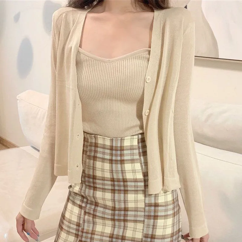 

Вязаный свитер, женские кардиганы, новый белый вязаный свитер с длинным рукавом и v-образным вырезом, кардиган, женские топы, трикотажные изделия Sueters De Mujer Q1315