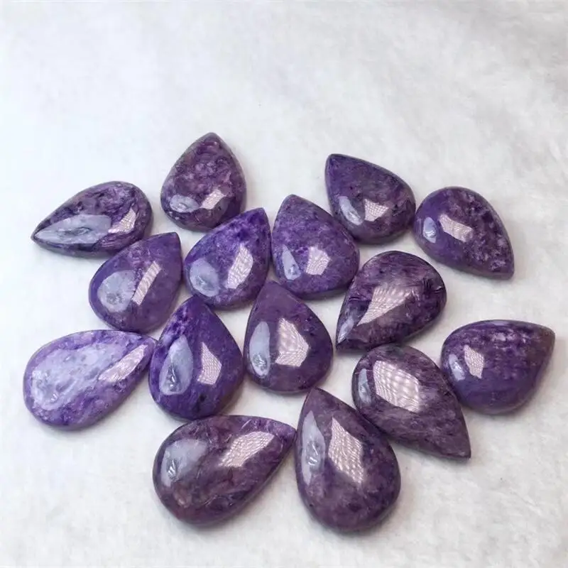 Natural Charoite Teardrop Pendant Healing Fengshui Crystal Jewelry Fashion Reiki Gemstone Holiday Gift 29-32MM