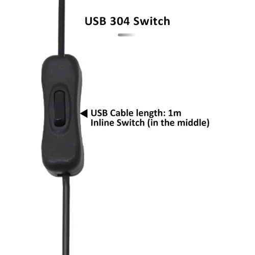 Imagen 2 del producto 304 501 interruptor en línea de encendido/apagado DC5V cables de alimentación USB Cable macho de carga Cable atenuador de extensión de botón táctil para tira de LED 2835 5050