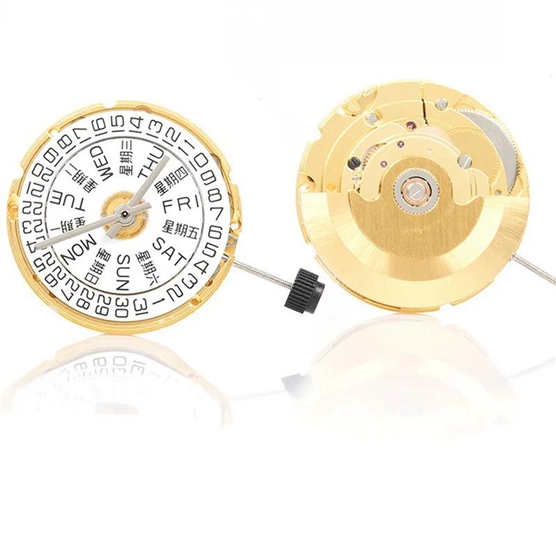 【NECESSITY】2X 2836 Watch Movement 2836 Gold Movement With Week Plate+Calendar Plate High-Precision Automatic Mechanical Movement