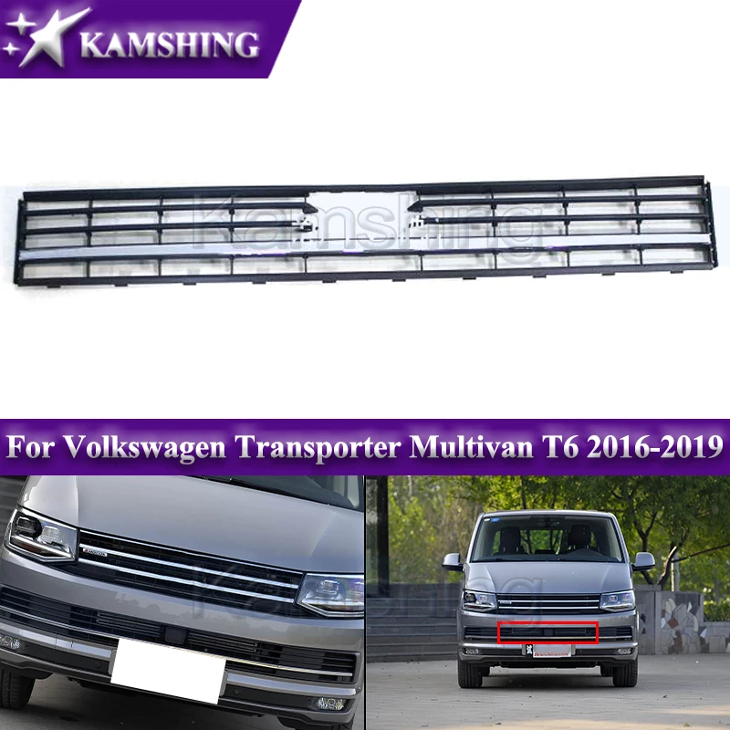 

Передний бампер Kamshing, нижняя решетка, маска, решетка радиатора для Volkswagen Transporter Multivan T6 2016-2019, гоночные грили